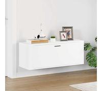 ZQQLVOO Zapatero de Pared Madera Contrachapada Blanco 100x35x38 cm con 2 Compartimentos y Puerta Abatible - Mueble de Almacenamiento Compacto para Organización de Calzado y Objetos