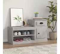 ZQQLVOO Zapatero gris hormigón 100 x 42 x 60 cm de material de madera con espacio de almacenamiento y elementos con bisagras para almacenamiento y organización
