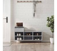 ZQQLVOO Zapatero gris hormigón, 102 x 36 x 60 cm, material de madera con 1 cajón y 6 compartimentos, solución de almacenamiento, placa superior robusta y patas de metal para estabilidad, montaje