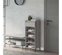 ZQQLVOO Zapatero Sonoma gris 40 x 36 x 105 cm, material de madera con cajón y 3 compartimentos para almacenamiento, placa superior estable y patas de metal, material duradero para salón