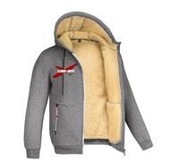 ZQURVO Chaqueta polar con capucha para hombre para Can-am, con cremallera, forro de sherpa, abrigos gruesos y cálidos de manga larga, sudaderas con capucha, ropa informal de invierno,Grey1-m