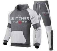 ZQURVO Conjunto deportivo de 2 piezas para hombre de The Witcher: sudaderas informales de manga larga con capucha, chaquetas cálidas de invierno, camisetas chándal y pantalones chándal,Grey1-x_l
