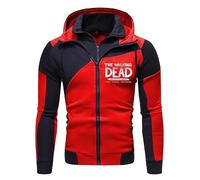 ZQURVO Sudadera con Capucha para Hombre de The Walking Dead, Chaqueta Ligera con Capucha y Cremallera Completa, Chaqueta Deportiva de Invierno cálida de Manga Larga con Bolsillos Correr.,Red-x_l