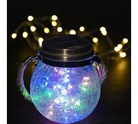 ZQX Lámparas Solares para Jardín, 30 LEDs Tarro de Albañil de Luz Solar, Impermeable Masón Jar Hada Luces Solares LED Exterior Jardin con Sensor para Decoración Jardín Patio Bodas Fiesta (Multicolor)