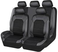 Zqxltsy Cuero Fundas Asientos Coche para Ford Focus (2016-2017), Fundas de Asientos Delanteros y Traseros(Full Set (Black + Grey))