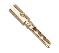 Zqxnt Altavoces musicales de metal chapado en oro, cable banana, conectores de línea de soldadura, HiFi de 5 mm, adaptador de cable de 5 mm