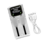 Zqxnt Batería recargable de viaje de 2 ranuras para celdas de 3,7 V y 4,2 V, incluyendo 18500 26700 32650, detalle de resorte ajustable, protección de carga de doble ranura