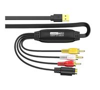 Zqxnt Cable adaptador de vídeo USB 2.0 portátil, tarjeta de adquisición de línea de cable para transmisión en ordenador portátil, convertidor de vídeo S a USB