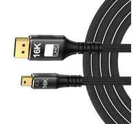 Zqxnt Cable de extensión DisplayPort pequeño de 16 K a 2.1 soporta 8K a 120Hz 16K a 60Hz para monitores de escritorio de computadora