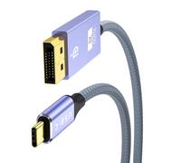 Zqxnt Cable de extensión USB C a DisplayPort 1.4 macho a macho, soporta 8 K a 60 Hz, 4 K a 144 Hz, 2 K a 165 Hz, para monitores de juegos, cable DisplayPort