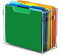 Zqxnt Caja organizadora multifuncional de acrílico transparente apilable para archivos, 31.2 x 14.0 x 24.84 cm para organización de escritorio