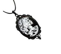 Zqxnt Collar con colgante de calavera de inspiración vintage, elegante cadena para el cuello, ideal para añadir un toque misterioso a cualquier atuendo