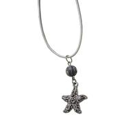 Zqxnt Collar de cuentas de moda, accesorio retro con colgante de estrella, cadena de clavícula para mujer, cadena ajustable, joyería de uso diario