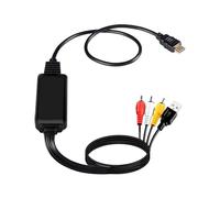 Zqxnt Convertidor digital de HDTV a vídeo 3RCA, cable adaptador 1080P, sincronización de música y vídeo, alimentado por USB, compatibilidad universal de dispositivos, convertidor HDMI a Avs