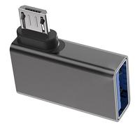 Zqxnt Convertidores de microUSB macho a USB A hembra en ángulo compatible con la funcionalidad OTG y entrada de alimentación externa, adaptadores USB OTG para dispositivos móviles