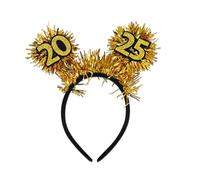 Zqxnt Diadema brillante para fiesta de Año Nuevo, Feliz Año Nuevo, celebración, diadema familiar, aro para el pelo 2025, suministros de fiesta de vacaciones, diadema unisex