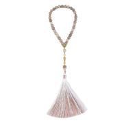 Zqxnt Elegante Tasbih de cristal tejido a mano con borlas brillantes, accesorio versátil para oración y declaraciones de moda, rosario espiritual