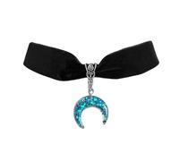 Zqxnt Encantador collar con colgante de luna que brilla con poca luz, destaca entre la multitud, collar con colgante de luna oscura