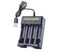 Zqxnt Estación de carga USB pequeña para batería doble o triple A de 1,2 V, 4 bahías de carga, indicadores de carga individuales, cuenta con cargador de batería