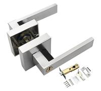 Zqxnt Juego de manijas de puerta de aluminio con pestillos ajustables que actualizan el juego de manijas de puerta interior, instalación sencilla para palanca de privacidad del hogar