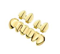 Zqxnt Juego de parrillas de dientes de hip hop, delicado, listo para dientes, brillante, accesorio hiphop para artistas de moda, talla única, como se describe, como se describe