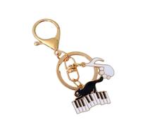 Zqxnt Llaveros de notas musicales, llaveros de moda, llaveros de gatos, llavero de piano, anillos de coche para decoración de bolsos, cadena de coche, llavero, llavero, bolso, llavero de piano, d