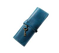 Zqxnt Portalápices vintage hecho a mano, rollo de lápices, estuche para lápices, amigos, artistas, escritores, Azul sartén