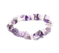 Zqxnt Pulsera decorativa para mujer, cuentas de grava natural, joyería para yoga, oración, chakras naturales, grava de cristal