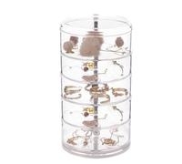Zqxnt Soporte giratorio de 3/4/5 niveles, transparente, giratorio, apilable, expositor de joyas