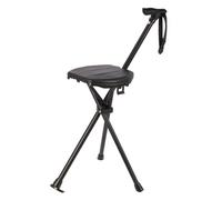 Zqxnt Taburete plegable de bastón para caminar al aire libre, silla plegable con muleta de aleación de aluminio, trípode antideslizante, portátil, aleación de aluminio