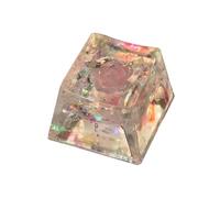 Zqxnt Tecla de resina translúcida con diseño de flor epoxi, altura única para teclado mecánico, 1 unidad
