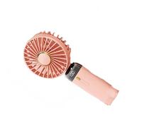 Zqxnt Ventilador portátil de mano de 5 velocidades, pequeño escritorio de refrigeración silencioso con pantalla digital recargable por USB, mesa ligera para oficina