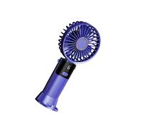 Zqxnt Ventilador portátil de mano de 5 velocidades, pequeño escritorio de refrigeración silencioso con pantalla digital recargable por USB, mesa ligera para oficina