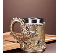 ZQXYXFUS Jarra De Cerveza De Monstruo 3D, Escultura Decorativa De Escritorio, Tazas De Café Novedosas, Celebra Al Rey De Los Monstruos Con El Estilo Y El Encanto De Esta Leyenda De Monstruos(Gold)