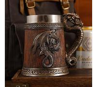 ZQXYXFUS Jarra De Cerveza Monster, Taza Loong Con Relieve 3D De Resina De Acero Inoxidable, Diseño Creativo Para El Hogar, Fiesta, Bar, Decoración, Taza Para Té, Café Y Leche(Reddish brown)