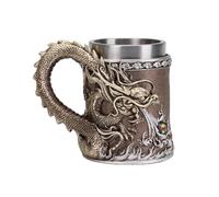 ZQXYXFUS Jarra De Cerveza Monster, Taza Loong Con Relieve 3D De Resina De Acero Inoxidable, Diseño Creativo Para El Hogar, Fiesta, Bar, Decoración, Taza Para Té, Café Y Leche(Bronze)