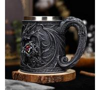 ZQXYXFUS Jarra De Cerveza Monster, Taza Loong Con Relieve 3D De Resina De Acero Inoxidable, Diseño Creativo Para El Hogar, Fiesta, Bar, Decoración, Taza Para Té, Café Y Leche(Black)
