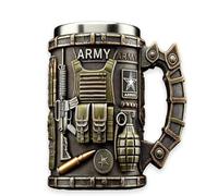ZQXYXFUS Tazas de café - Copas de vino, hermosa taza 3D con temática militar, jarras de cerveza militares personalizadas de 15 oz, regalo para entusiastas militares(3)