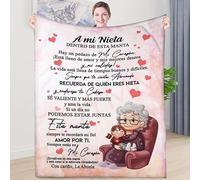ZQYMM Manta De Franela Suaves Personalizadas Mantas para Mi Nieta De Abuela Carta De Abuela Fuzzy Throws Edredones con Letras Impresas Manta Nieta Personalizado Regalos De Cumpleaños Navidad