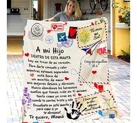 ZQYMM Manta De Mamá para Mi Hijo, Estilo Sobre Con Impresión De Carta, Duradera y Cómoda Franela para el Hogar, Regalos De Cumpleaños/Navidad