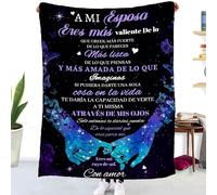 ZQYMM Manta para Mi Esposa De Marido, Mantas Personalizadas de Mensaje BendicióN EspañOl, súper Suave Manta para Sofá Invierno Esposa Regalos de Cumpleaños Navidad Halloween