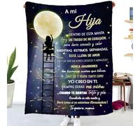 ZQYMM Manta para Mi Hija De Mamá, Mantas Personalizadas de Mensaje BendicióN EspañOl, súper Suave Manta para Sofá Invierno Hija Regalos de Cumpleaños Navidad Halloween