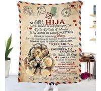 ZQYMM Manta para Mi Hija De Mamá Y Papá, Mantas Personalizadas de Mensaje BendicióN EspañOl, súper Suave Manta para Sofá Invierno Hija Regalos de Cumpleaños Navidad Halloween
