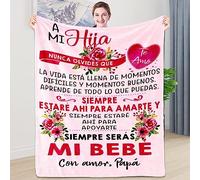 ZQYMM Manta para Mi Hija De Papá, Manta con Mensaje Personalizado, Airmail con Letras Padre para Hija, Manta Positiva para animar la Vida, Manta mullida para el sofá de la Cama
