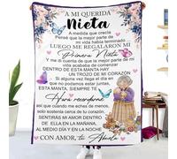 ZQYMM Manta para Mi Nieta De Abuela, Mantas Personalizadas de Mensaje BendicióN EspañOl, súper Suave Manta para Sofá Invierno Nieta Regalos de Cumpleaños Navidad Halloween