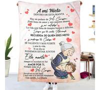 ZQYMM Manta para Mi Nieto De Abuela, Mantas Personalizadas de Mensaje BendicióN EspañOl, súper Suave Manta para Sofá Invierno Nieto Regalos de Cumpleaños Navidad Halloween