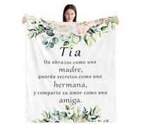 ZQYMM Manta para Mi Tía De Sobrinas y Sobrinos, Mantas Personalizadas de Mensaje Bendición Español, Suave Manta para Sofá Invierno Tía Regalos de Cumpleaños Navidad Halloween Día de la Madre