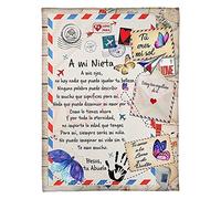ZQYMM Mantas De Franela Suave Personalizada, Manta para Mi Nieta Carta De Abuela Fuzzy Throws Blanket,Manta para Sofá,Mantas De Oficina Nieta Regalos De Cumpleaños Navidad,Abuela A Nieta7,150 * 200CM