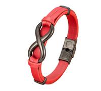 ZQYPENOZ Pulsera Cuero Hombre,Pulsera De Cuero Premium para Hombre Nudo Infinito Marrón Clásica Hecha A Mano Estilo Punk Regalo para Niños Accesorios De Joyería Color Rojo 19 Cm