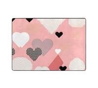 ZQYTGFDC Abstract Love Chart - Alfombra de felpa grande de 80 x 58 pulgadas, tapete de franela antideslizante súper suave para dormitorio, sala de estar, guardería, lavable, con respaldo de goma